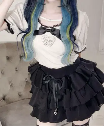 MARS 하트 버클 리본 테이프 상의 - 화이트 size-F