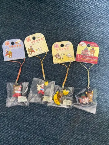 리락쿠마 마스코트 스트랩 4개 세트