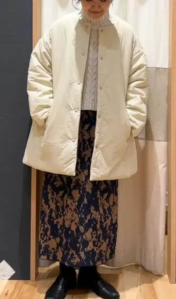 Samansa Mos2 blue 스티치리스 패딩 자켓