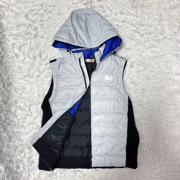 최신작 먼싱웨어 다운 베스트 지퍼 후드 그레이 충전솜