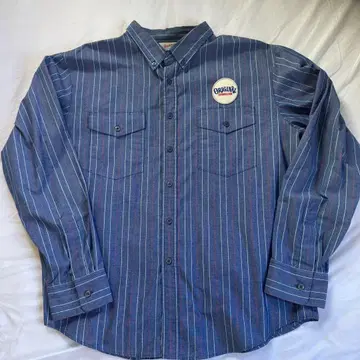 텐더 로인 워크 셔츠 긴팔 스트라이프 와펜 L