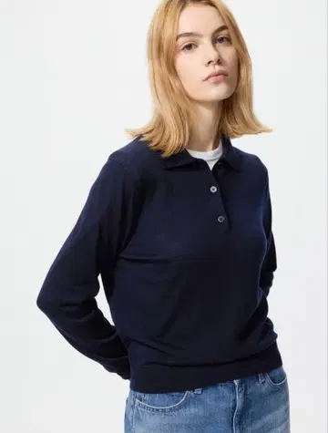 UNIQLO 메리노 폴로 스웨터 XL