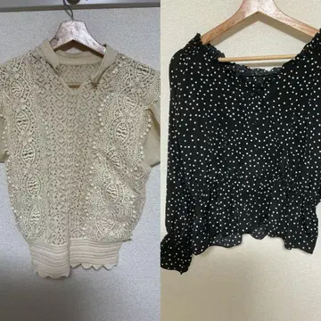 ZARA 아이보리 니트 & NICE CLAUP 블라우스 세트