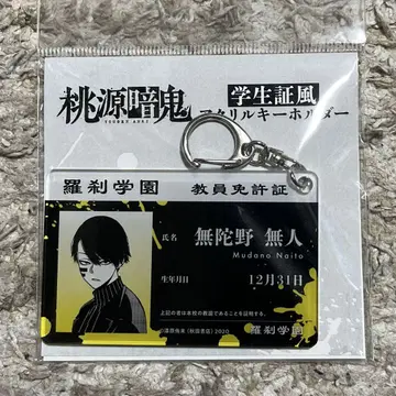 복숭아 우화 학생증풍 아크릴 키링 무타노 무진