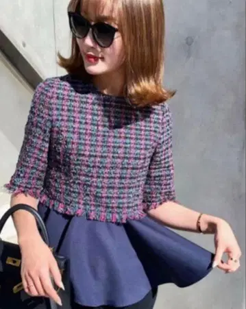 [ 새상품급 ] sheller 오리지널 트위드 페플럼 상의 셰리에