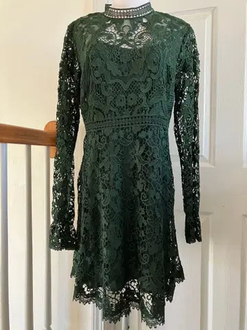 새상품급 ZARA 자라 다크 그린 올 레이스 원피스 L