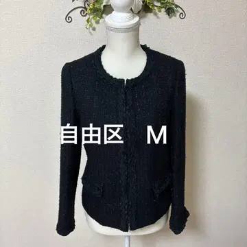 자유구 노카라 블랙 라메 자켓 M