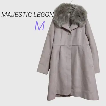 MAJESTIC LEGON [ M ] 탈부착 가능 퍼 스모크 핑크 코트
