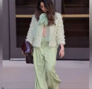 미사용 ZARA 프린지 리본 포함 니트 자켓 가디건 인기 완판템