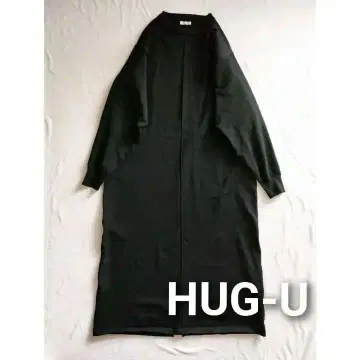 HUG.U 롱 원피스 블랙 무지 루즈핏 긴팔 속건성