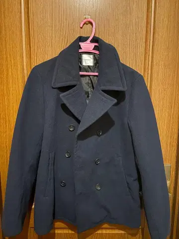 BROWNY 네이비 더블 브레스트 피 코트 M