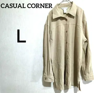 CASUAL CORNER 베이지 긴팔 셔츠 [ L ] 하자품