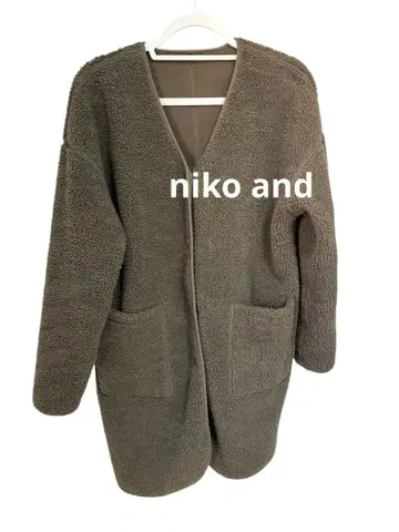 [ niko and ] 리버서블 보아 코트 3 ( M ) 카키