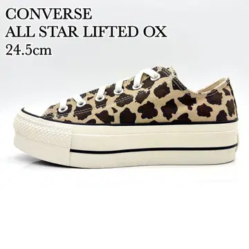 [컨디션 최상] 컨버스 올스타 리프티드 레오파드 통굽 24.5cm