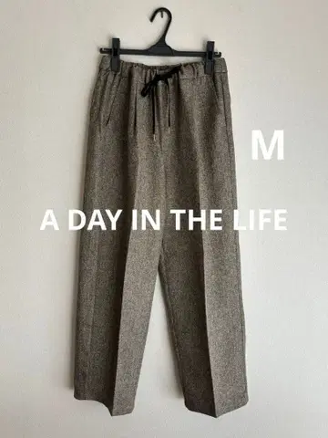A DAY IN THE LIFE 트위드라이크 턱 와이드 팬츠