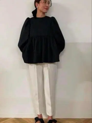 OHGA 마쉬멜로우 팬츠 밀크 보통 기장 S 사이즈