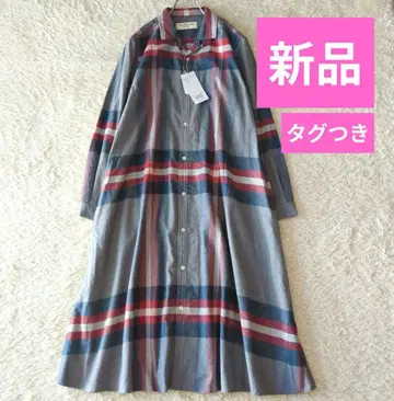 새상품 BEAMS BOY 빅 타탄 셔츠 원피스 오버 사이즈