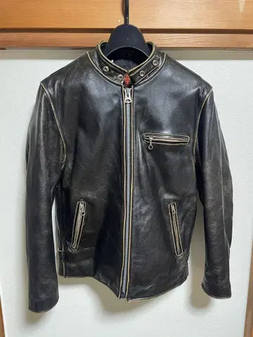 R.B.C 싱글 가죽 자켓 데미지 가공