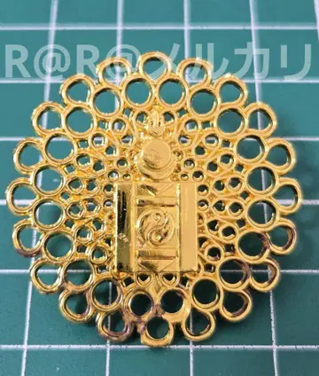 박람회 몽골관 핀 배지 골드 원형 몽골 파빌리온