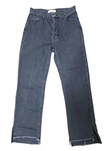 Mila Owen 밑단 단차 겨드랑이 슬릿 데님 팬츠 블랙 그레이