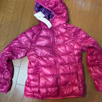 UNIQLO 후드 부착 핑크 다운 자켓