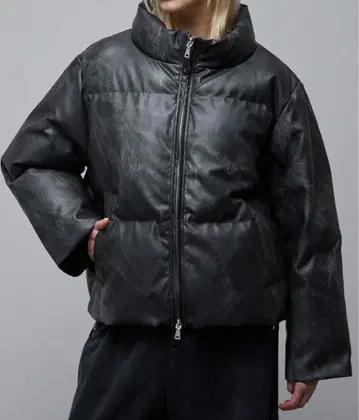 Loose / 루스 빈티지 짧은 기장 가죽 패딩 자켓 ADRER