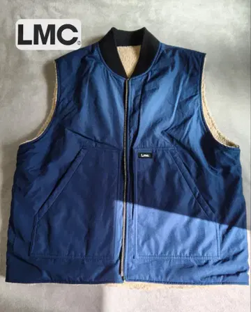 [ 완판템 ] LMC 리버서블 보아 베스트 L 네이비 베이지