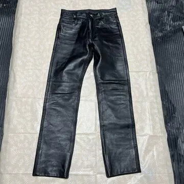[새상품급] 90s 소가죽 스트레이트 가죽 팬츠