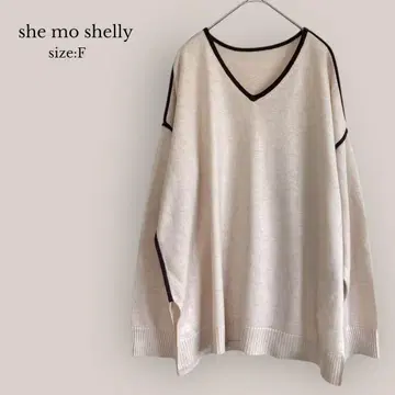 she mo shelly 새상품급 오버사이즈 니트 V넥 루즈핏 F