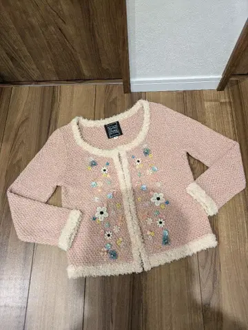 신시아 로리 자수 비즈 리본 가디건