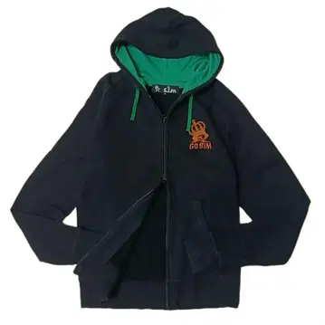 s.i.m 더블 집 후디 블랙 그린 M