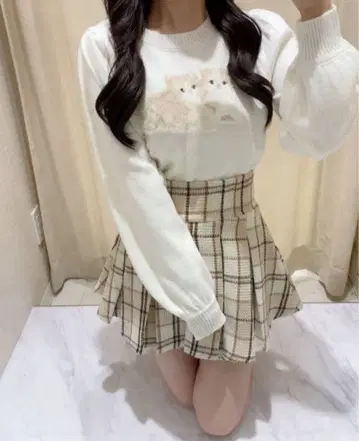 evelyn 고양이 니트 냥이 니트 화이트