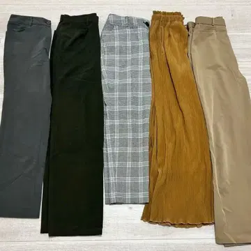 여성용 오피스 캐주얼 하의 팬츠 5점 묶음 판매 가을/겨울 그레이