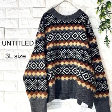 새상품 UNTITLED 페어아일 니트 3L 사이즈 빅 사이즈 언타이틀