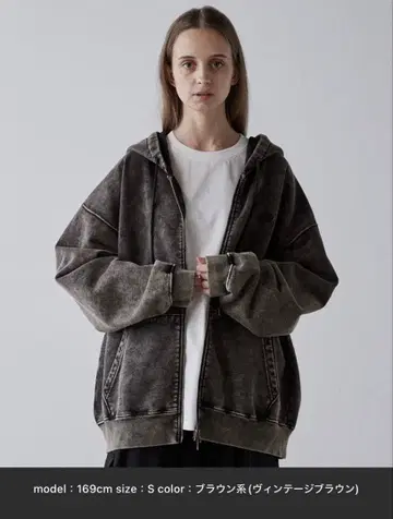 [ CLEL ] 헤비웨이트 로고 자수 풀 집업 후드티