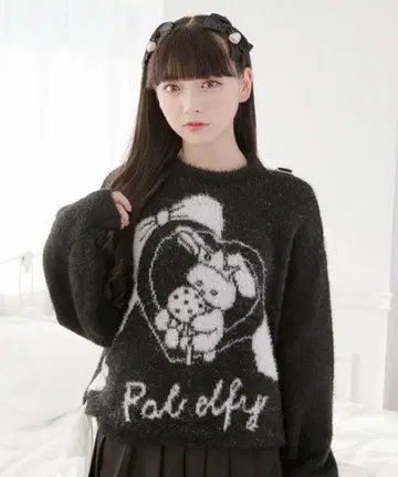 pal elfy 어깨 트임 니트 풀오버 블랙