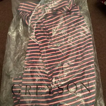 GREYSON 스트라이프 피케 셔츠 네이비/레드