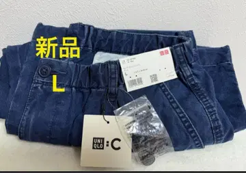 새상품 유니클로 C 와이드 파라슈트 팬츠/데님 L 사이즈 67 블루