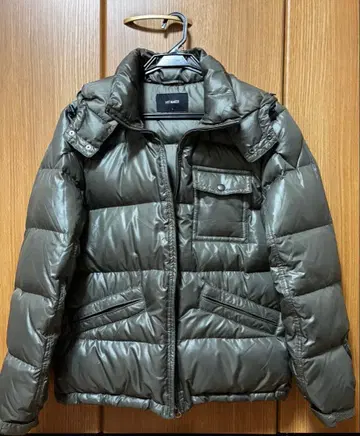 HIT MAKER 후드 부착 다운 자켓 올리브 그린