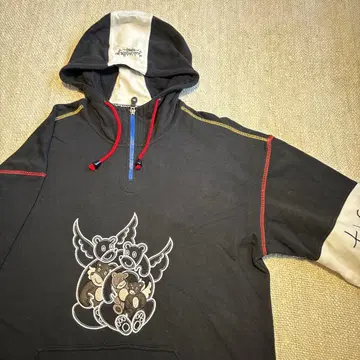 까스텔바작 후드 맨투맨 베어 90s 빈티지 하프 지퍼