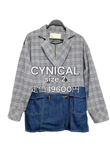CYNICAL 체크 무늬 데님 자켓 사이즈 2