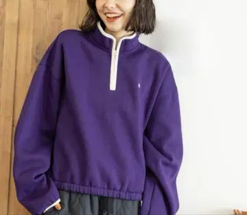 폴로 퍼플 하프 지퍼 맨투맨 M