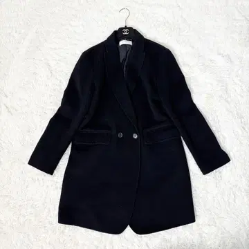 새상품급 빅 사이즈 XL BEIGE 베이지 롱 코트 캐시미어 혼방 블랙