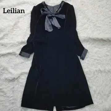 새상품급 레리안 빅 사이즈 벨로아 원피스 롱 긴팔 보타이 리본