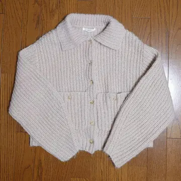 카라 달린 포켓 가디건 베이지 디스코트