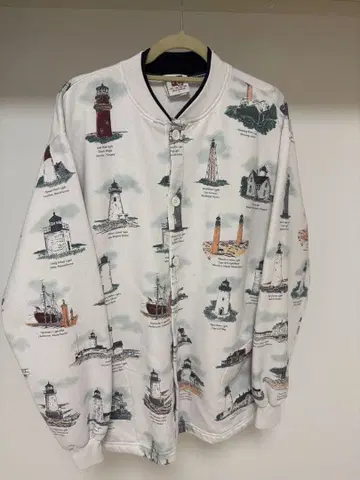 [레어] 90s USA제 ART UNLIMITED 등대 프린트 맨투맨 L