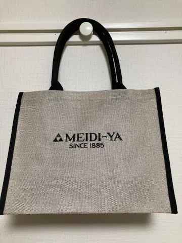 메이지야 린넨풍 자수 토트백 MEIDI-YA 토트백 블랙