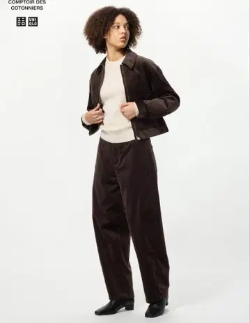 코듀로이 커브 팬츠 브라운 XS