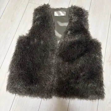 아틀리에 블루 퍼 베스트 그레이지 브라운