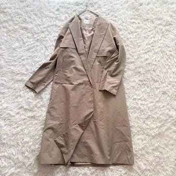 새상품급 eLLa 트렌치코트 롱 베이지 오버 사이즈 루즈핏